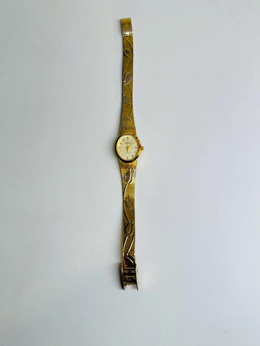 Vintage Elgin Women’s Quartz Watch Gold Tone Bracelet 16mm New Battery Runs